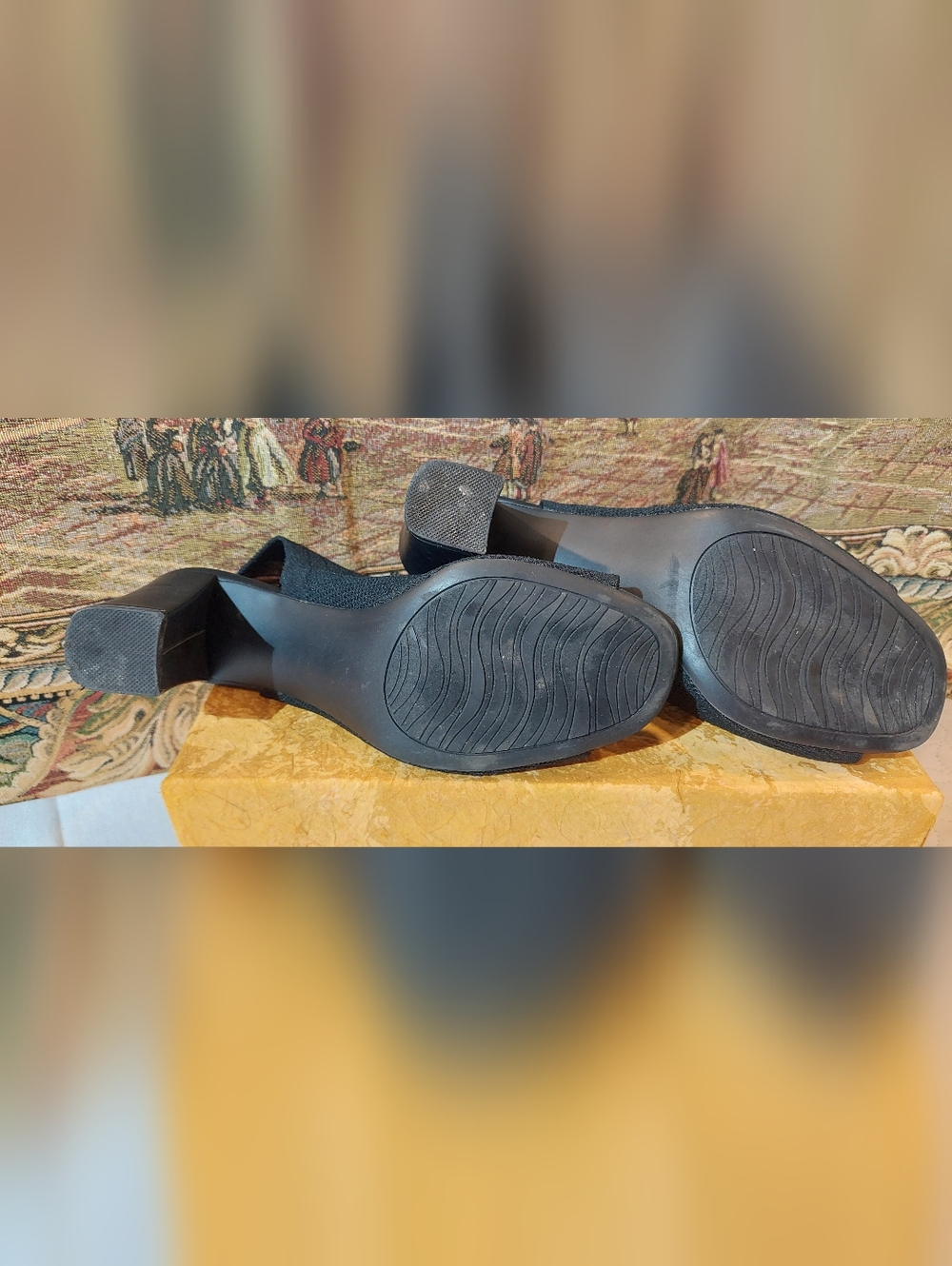 Impo Black Knit Open-Toe Block Heel Booties with Back Strap - Picture 7 of 14
